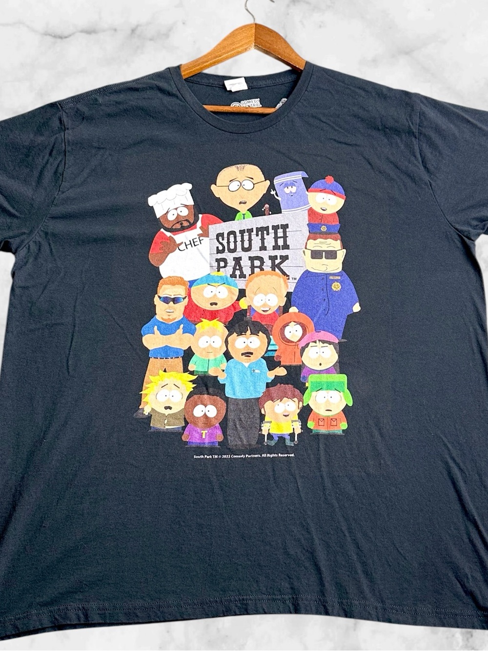 South Park T Shirt Mens 2XL Black Comedy Central Character Graphic Tee 2022 XXL